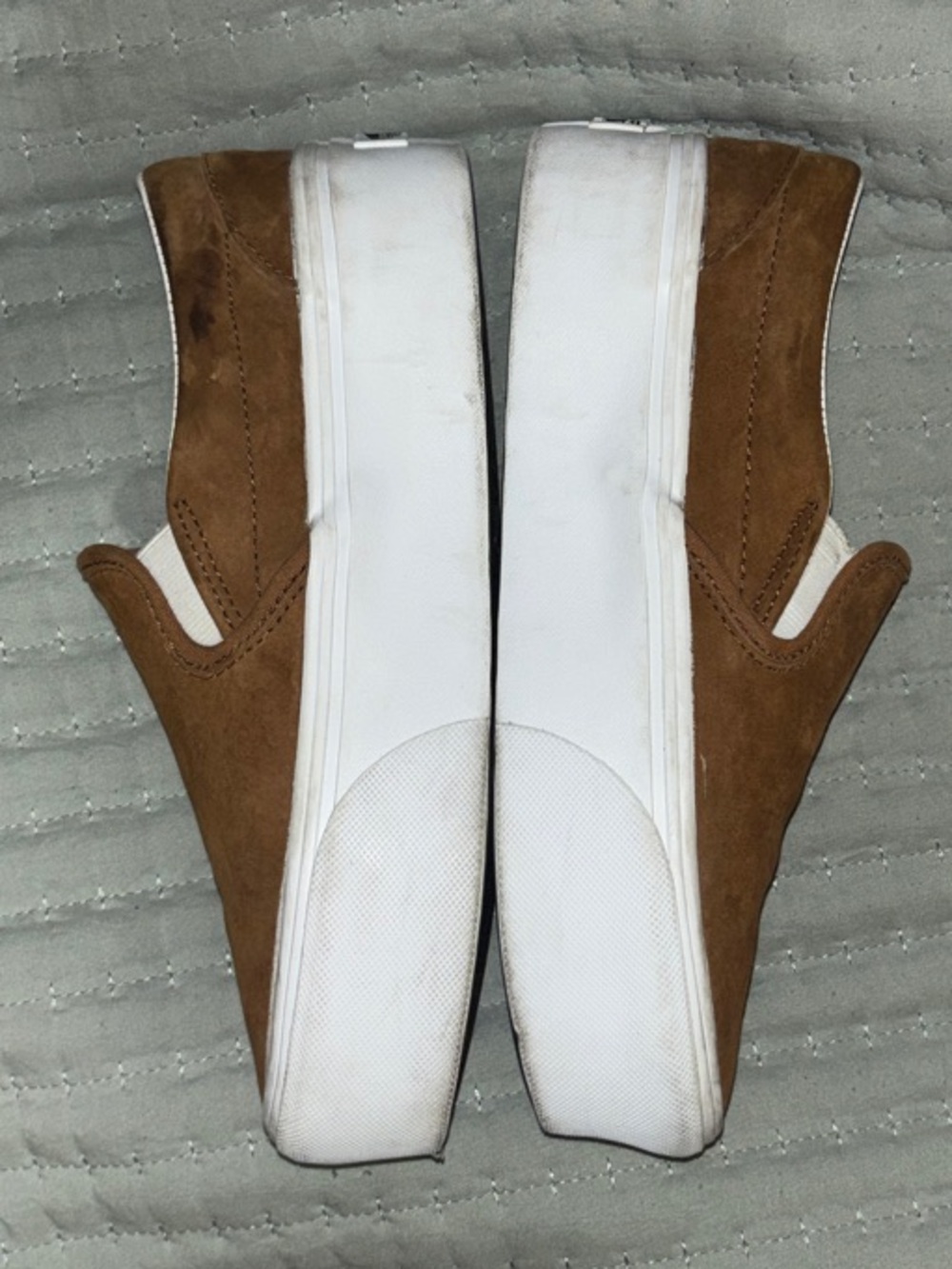 Vans Classic Slip-On Stackform Platform Sneakers - Brown Suede - W8/M6.5